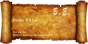 Baán Ella névjegykártya